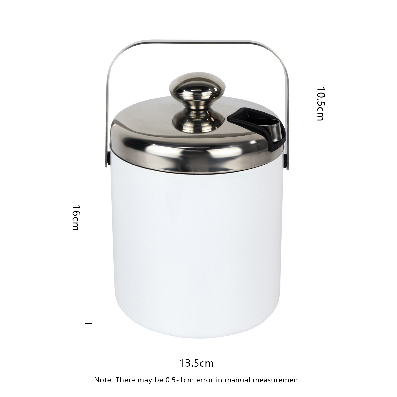 Factory Custom Small Double Wall Insulated Metal Stainless Steel Wine Beer Transparent Ice Bucket With Lid Tongs Silver 1.2L