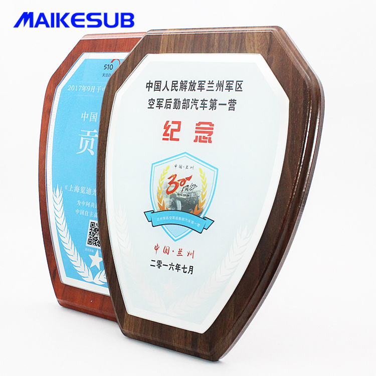 Wholesale Custom Blank Metal Award Trophy Wooden Shield Plaques Blank Wooden Shield wood plaques sublimation awards plaques