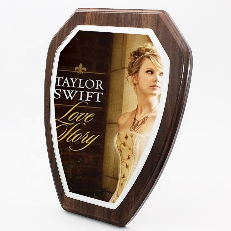 Wholesale Custom Blank Metal Award Trophy Wooden Shield Plaques Blank Wooden Shield wood plaques sublimation awards plaques