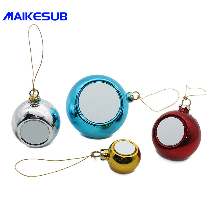 Sublimation plastic christmas ball for tree decoration Christmas ornaments ball and heat transfer pendant for party