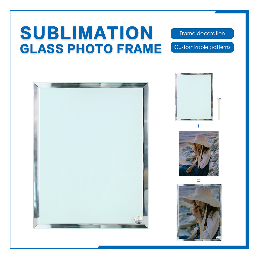 sublimation glass photo frame BL-01 180*230mm custom 3d sublimation glass cube photo frame