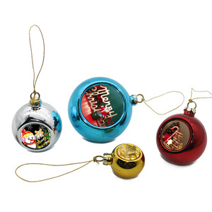 Sublimation plastic christmas ball for tree decoration Christmas ornaments ball and heat transfer pendant for party