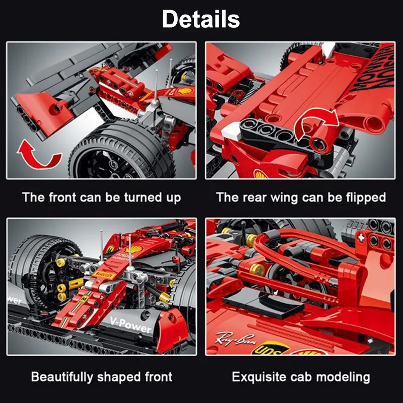 Technical F1 Sports Car Constructor Model Building Kit for Adult Blocks Toys for Boys City Formula 1 Bricks Gifts for Kids