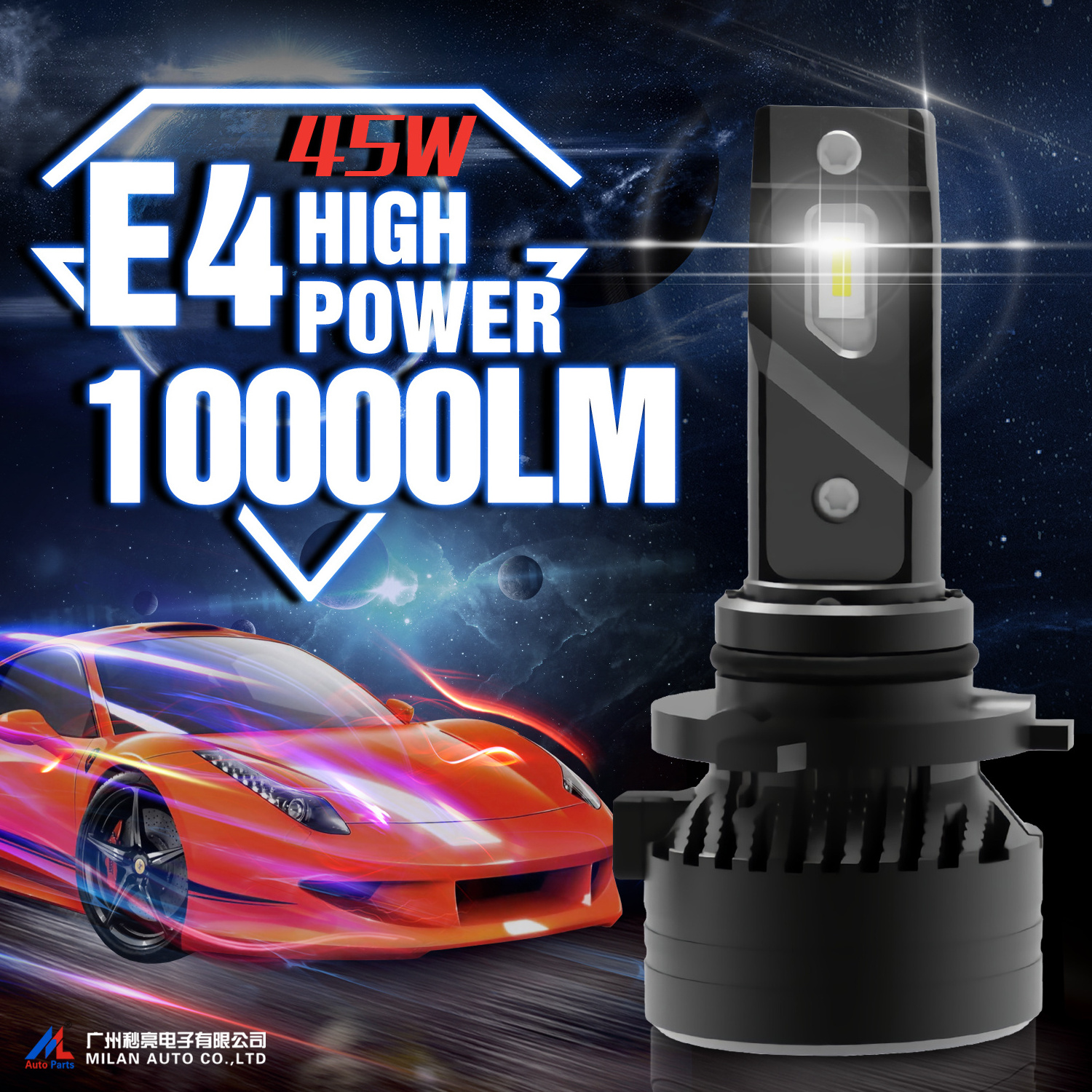 XENPLUS HOT SALE  E4 9006 HB3 90W  Super Bright Fan Design Auto Lighting System 20000LM Led Car Headlight bulb