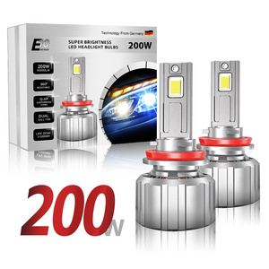 2023 E10 Super High Power 200W 48000LM 6500K 7545 Chip H1 H4 H7 H8 H9  H11 9005 9006 9012 Canbus led headlight bulbs