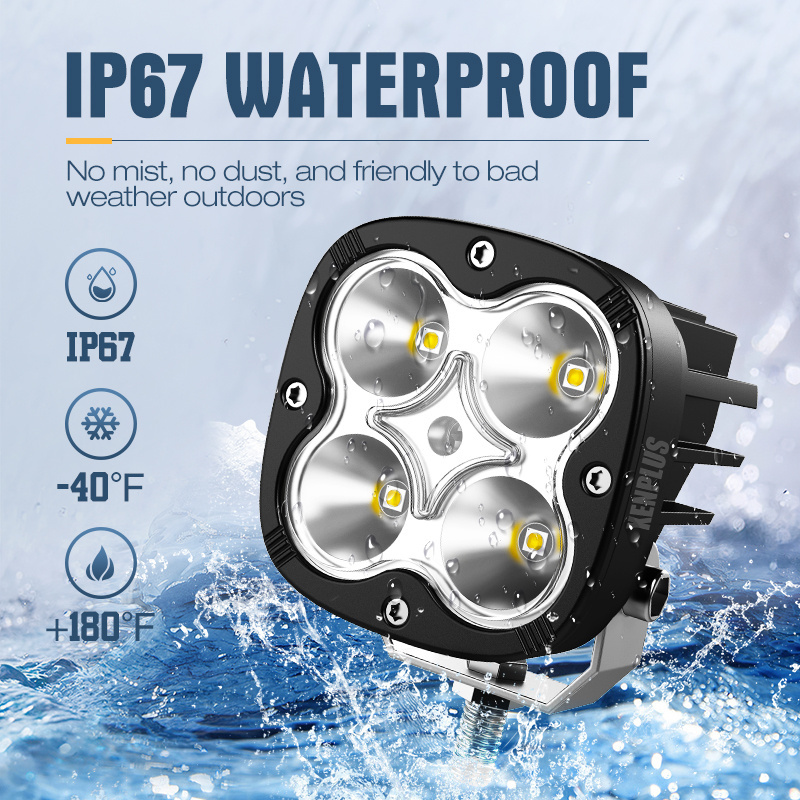 LW7 4X4 3 inch 40W 4000LM IP68 spot flood combo beam round LED Work Light for Truck Motorcycle Boat Car SUV ATV RV