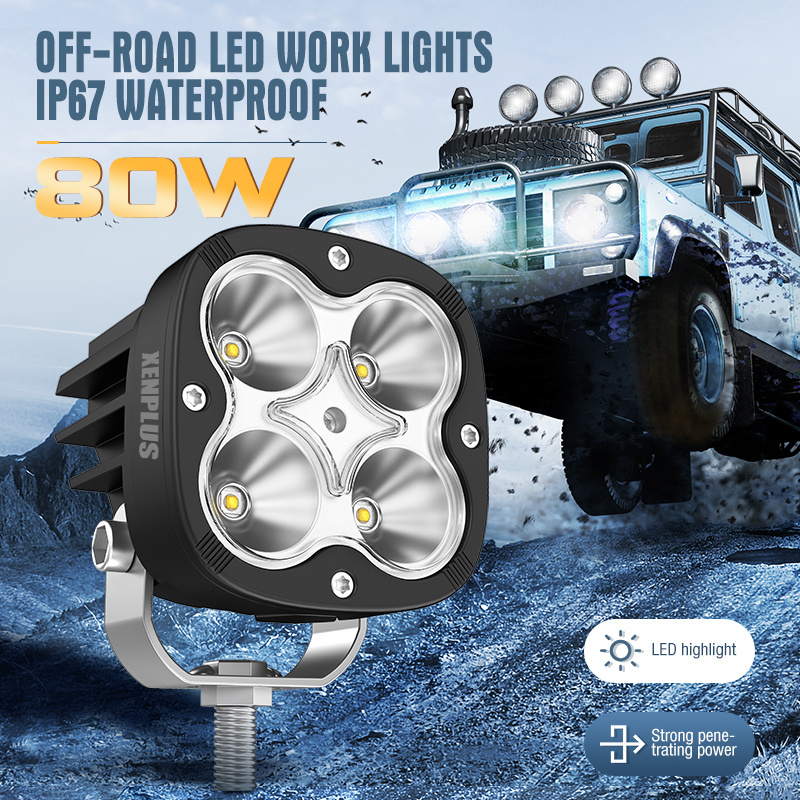 LW7 4X4 3 inch 40W 4000LM IP68 spot flood combo beam round LED Work Light for Truck Motorcycle Boat Car SUV ATV RV