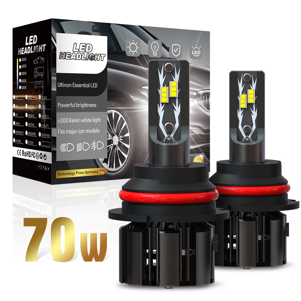 Cheap led headlight kits 6500k U12 12V 70W 20000Lm Fog light motorcycle light 3570 CHIP 9007 Dual beam Led Headlight bulbs