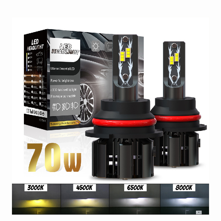 Cheap led headlight kits 6500k U12 12V 70W 20000Lm Fog light motorcycle light 3570 CHIP 9007 Dual beam Led Headlight bulbs