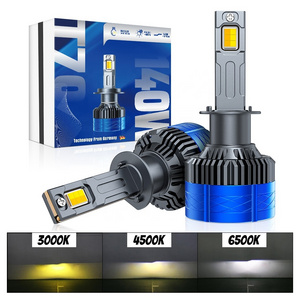 Xenplus T70 Tricolors 140W 30000LM Auto Lighting System H1 H3 H4 H7 H11 9005 9006 9012 Tricolors LED Headlight Bulb