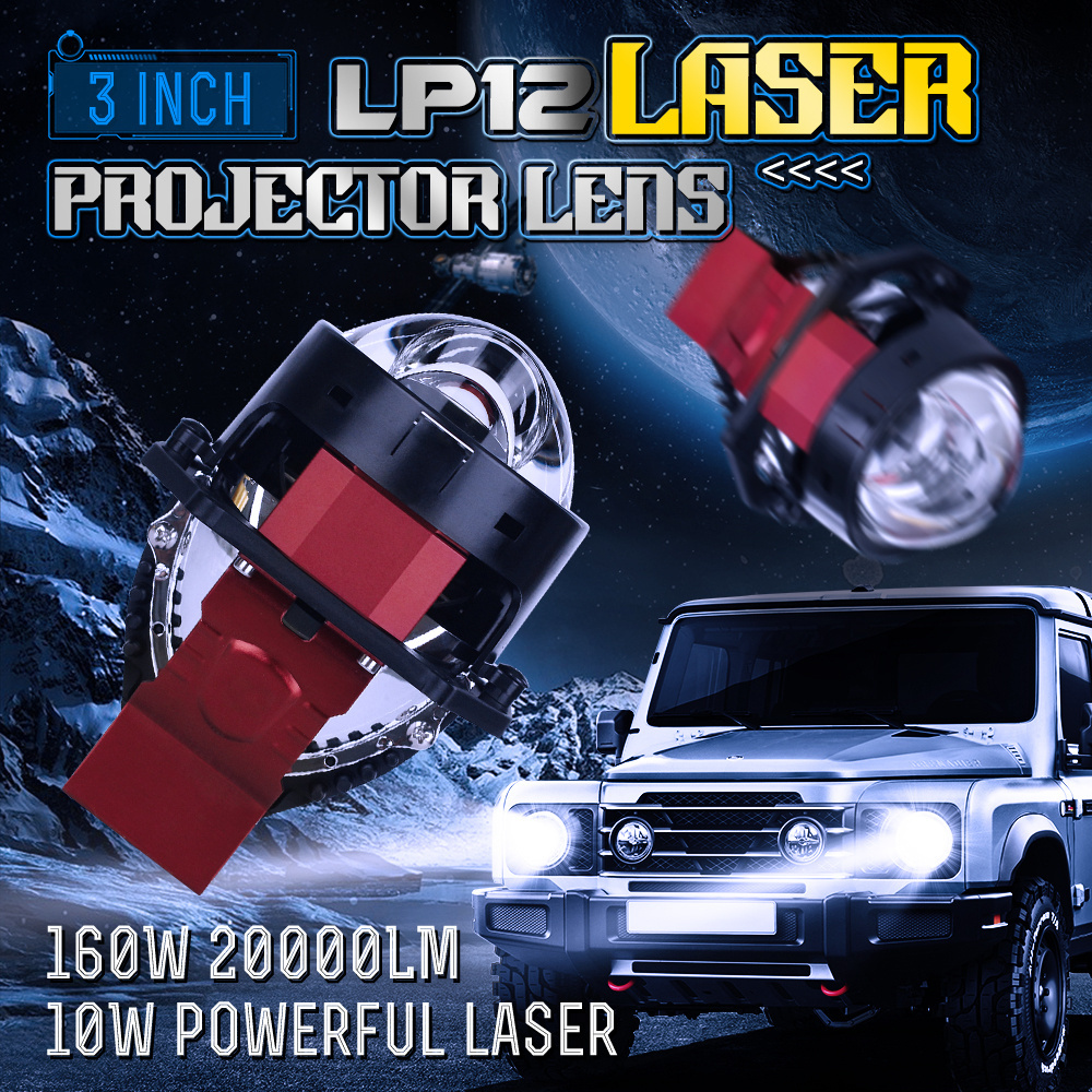 XENPLUS LED+Laser 160W 3570 Chips 3+6 LP12 Led Projector Lens for Fog Light IP68 Waterproof