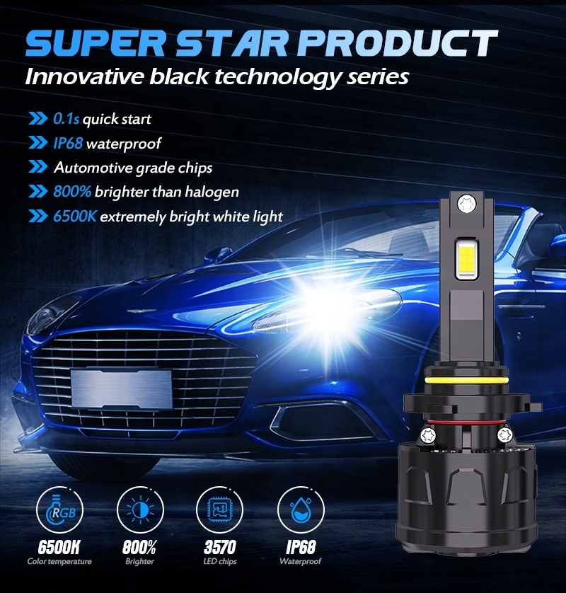 XENPLUS CA4 180W 45000LM 6500K H1 H4 H7 H11 9005 9006 9012 Super Bright LED Headlights H7 Headlight Bulb