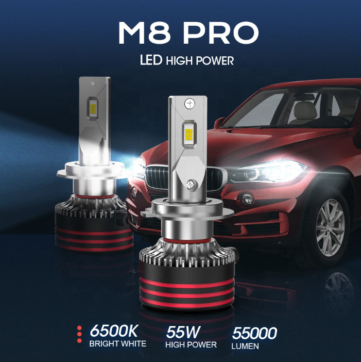 XENPLUS High Power LED Headlight Bulb M8 pro 120W  6500K H1 H3 H4 H7 H13 9005 9006 9012 9004 9007 High Low Beam LED