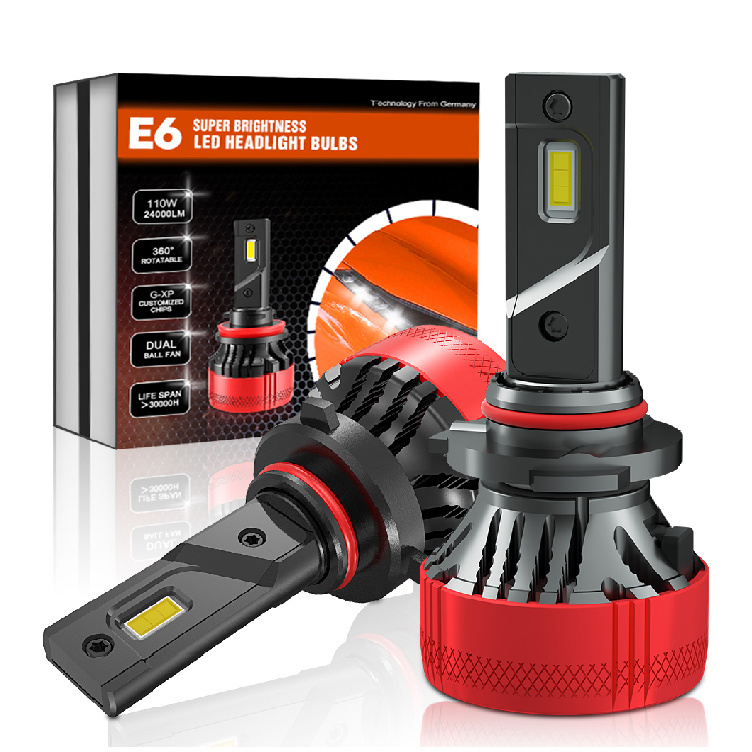 E6 car headlight bulb 110W 24000LM 6500K auto Led headlamp 9005 HB3 H10 H11 led