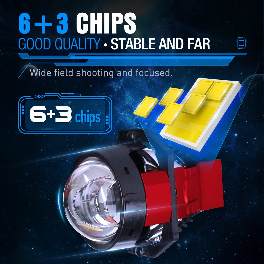 XENPLUS LED+Laser 160W 3570 Chips 3+6 LP12 Led Projector Lens for Fog Light IP68 Waterproof