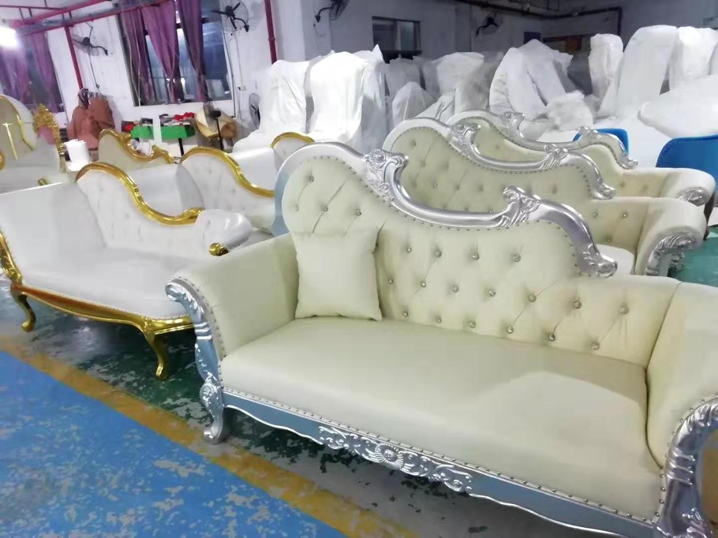 Luxury Royal Style High quality king sofa throne and queen for wedding