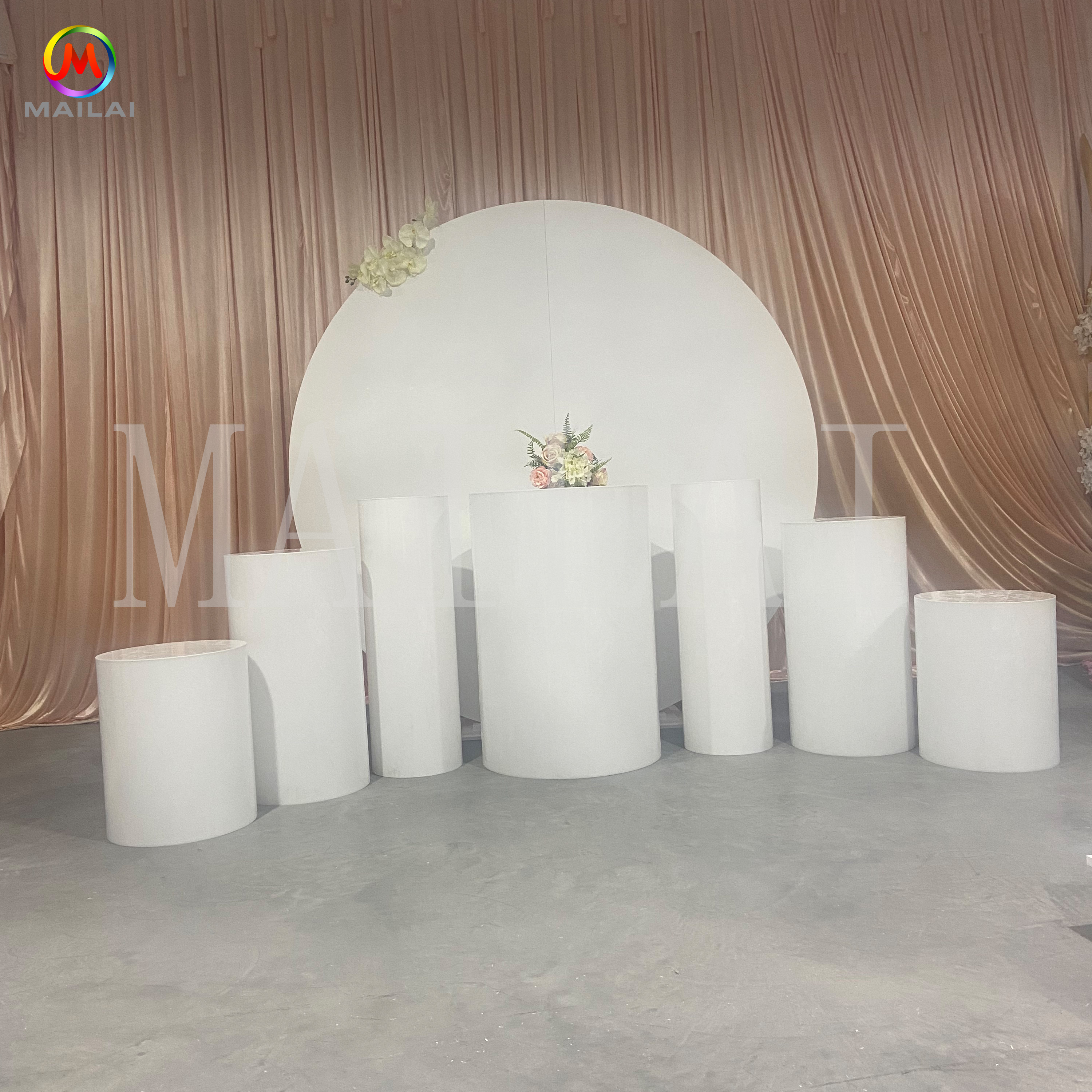 Wholesale Large Acrylic Round Cylinder Plinth white acrylic display plinth for Wedding Decoration