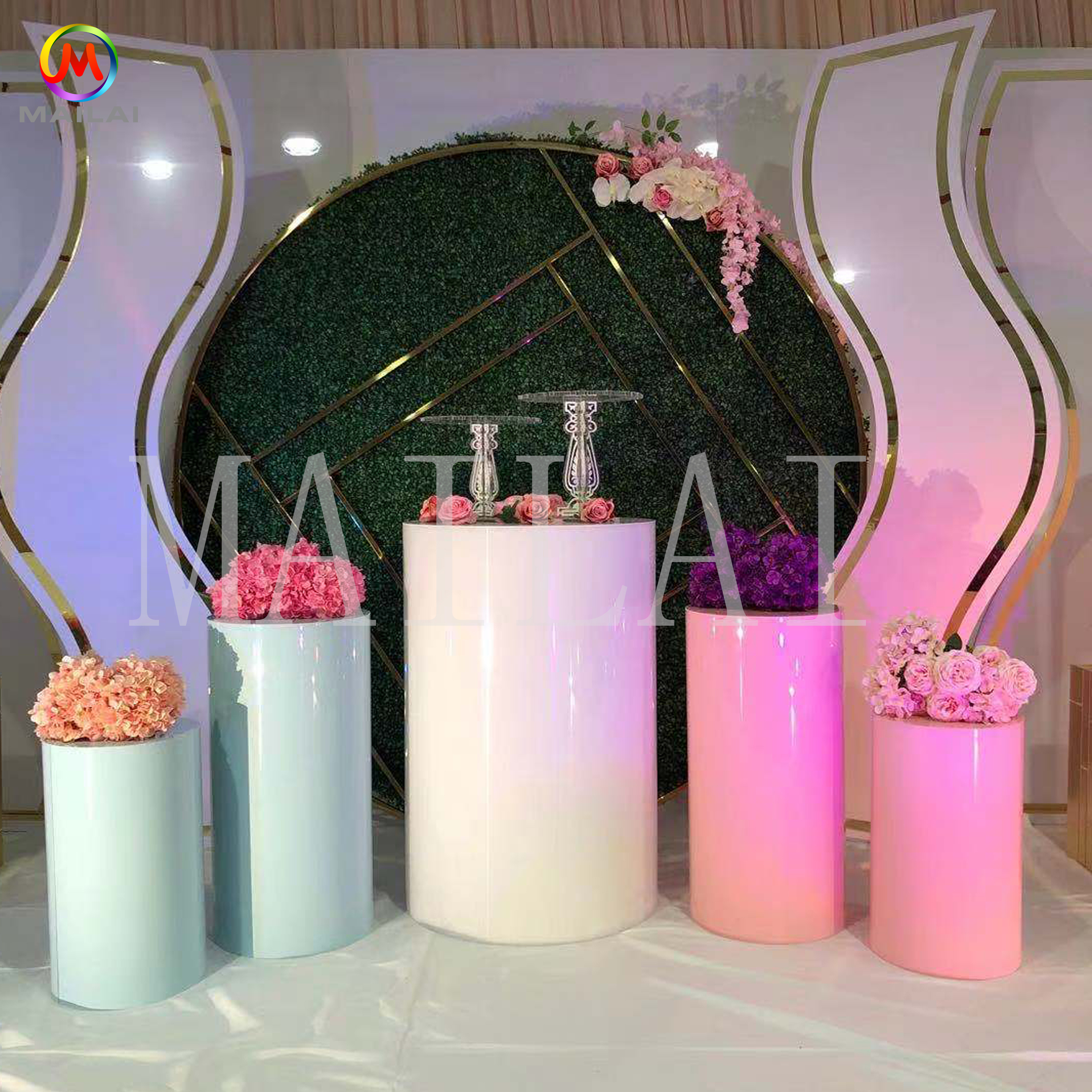 Wholesale Large Acrylic Round Cylinder Plinth white acrylic display plinth for Wedding Decoration