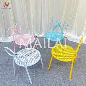 Hot sale bow shape children's chair iron stackable chair for kids party