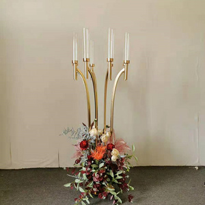 Cheap candle holder 8 heads  tall candle stands decorative items  for weddings