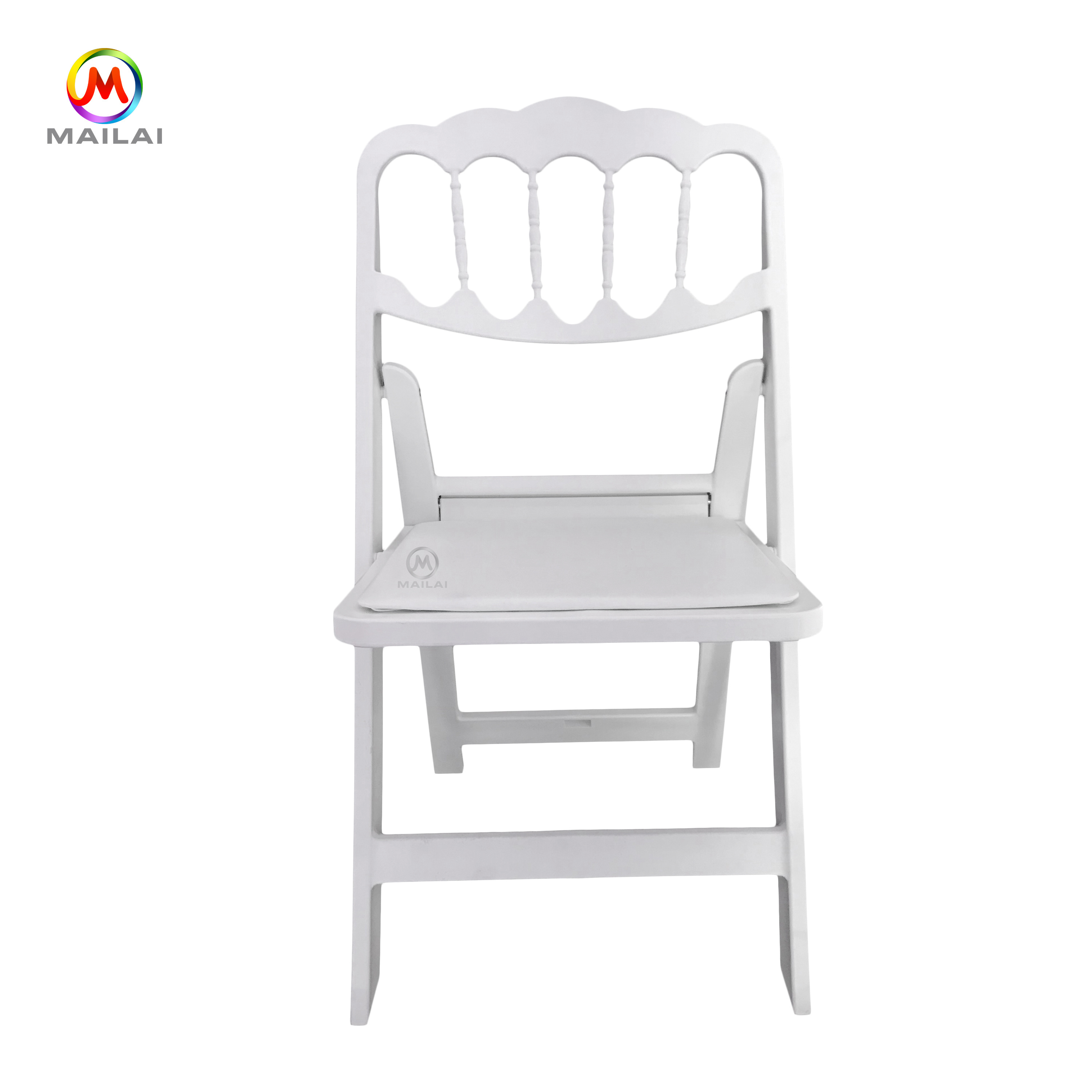 Wholesale white pp resin plastic napoleon folding chairs for wedding and event