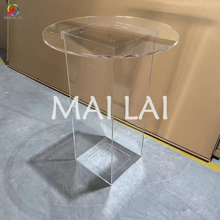 Hot Sale Transparent Wedding Event Props Hire Acrylic Cake Table Ghost Table for Birthday Decoration