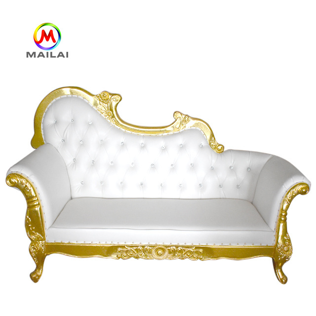 Luxury Royal Style High quality king sofa throne and queen for wedding