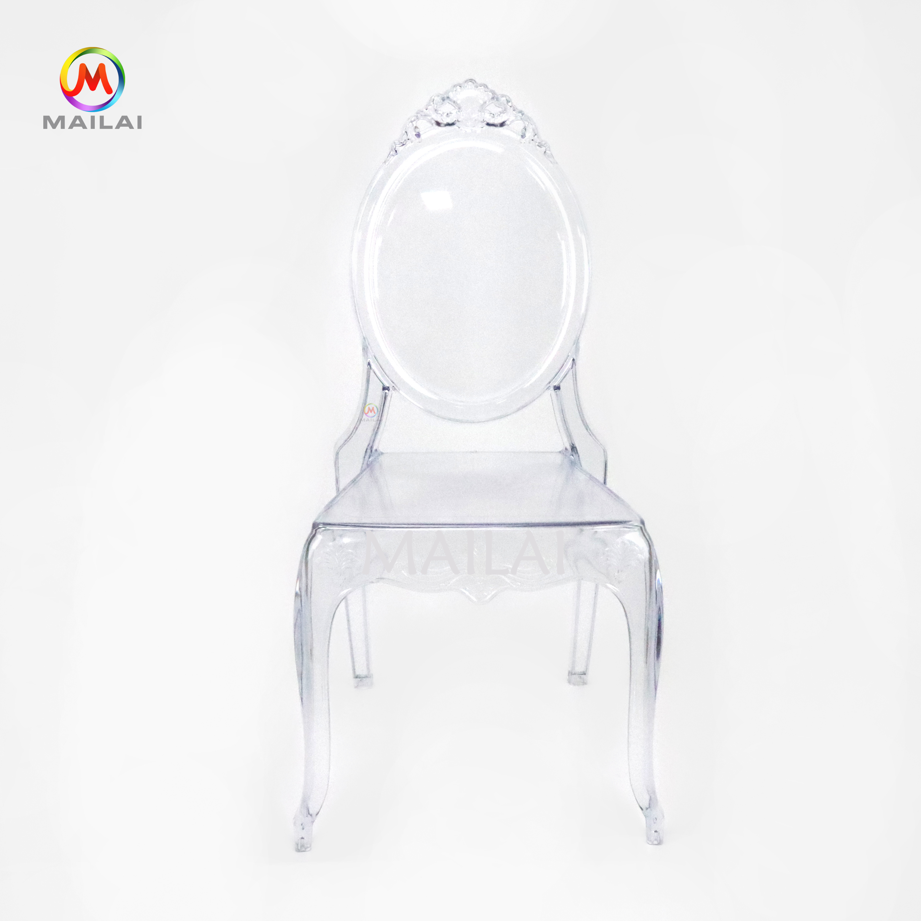 Sale luxury clear crystal plastic  transparent baroque event throne wedding princess chair