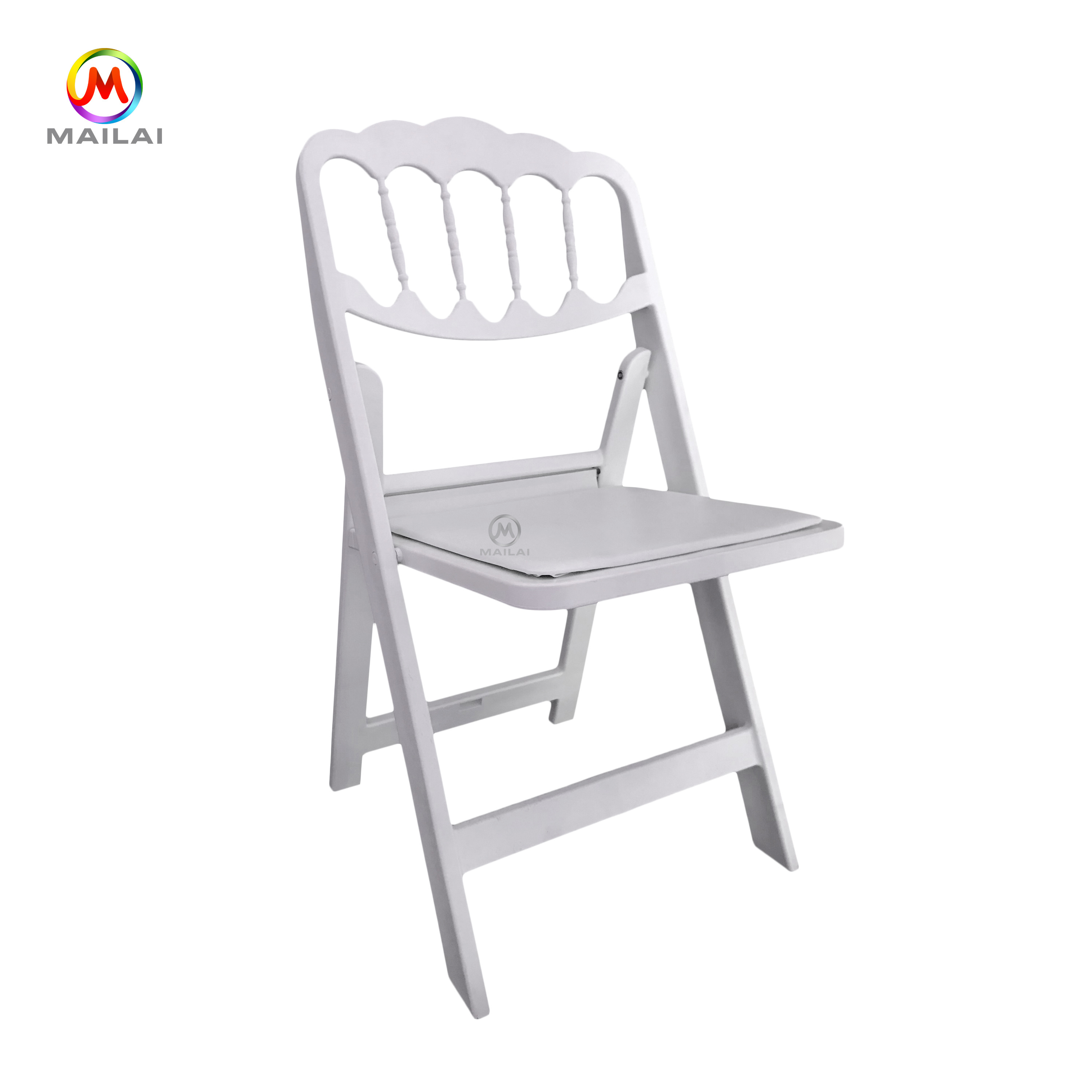 Wholesale white pp resin plastic napoleon folding chairs for wedding and event