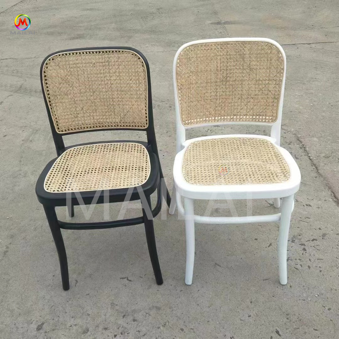 Wedding Event Banquet Solid Bentwood Dining Wicker Rattan Chair