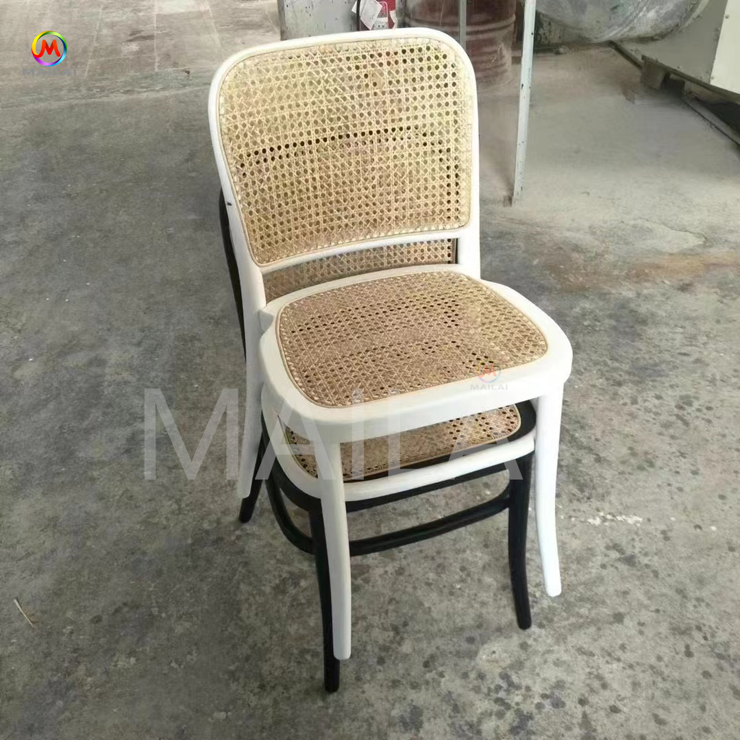 Wedding Event Banquet Solid Bentwood Dining Wicker Rattan Chair