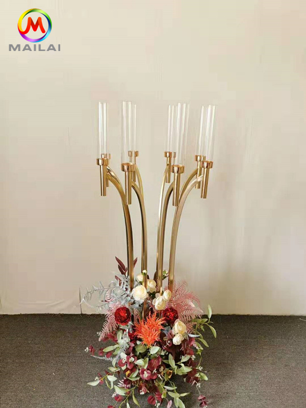 Cheap candle holder 8 heads  tall candle stands decorative items  for weddings