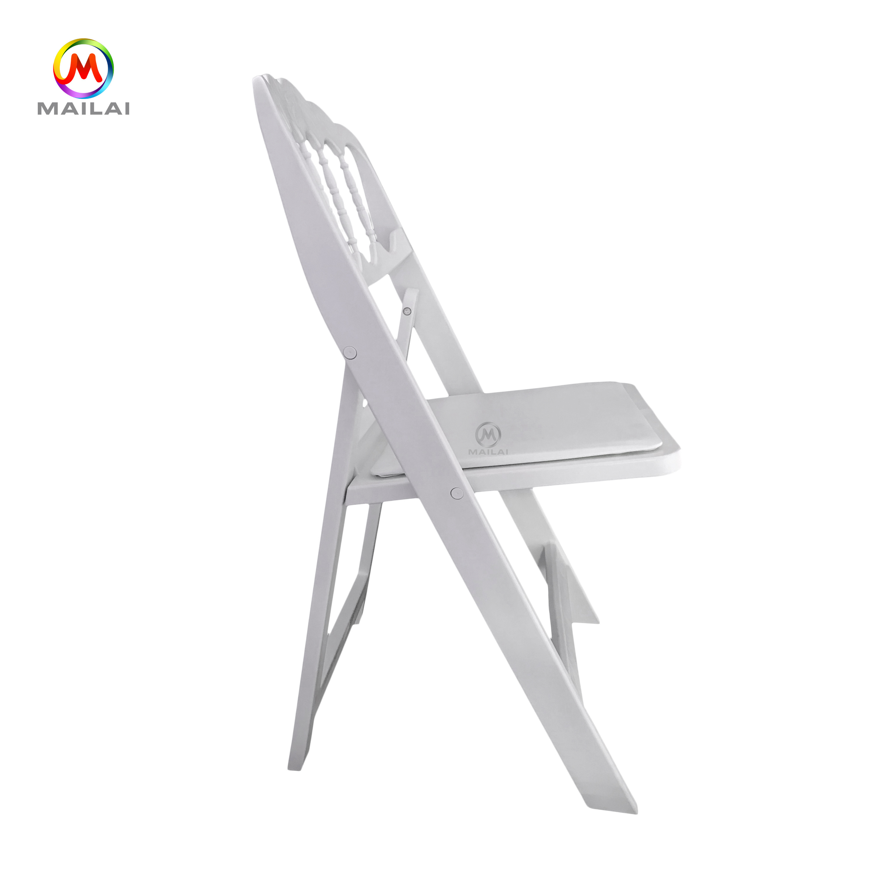 Wholesale white pp resin plastic napoleon folding chairs for wedding and event