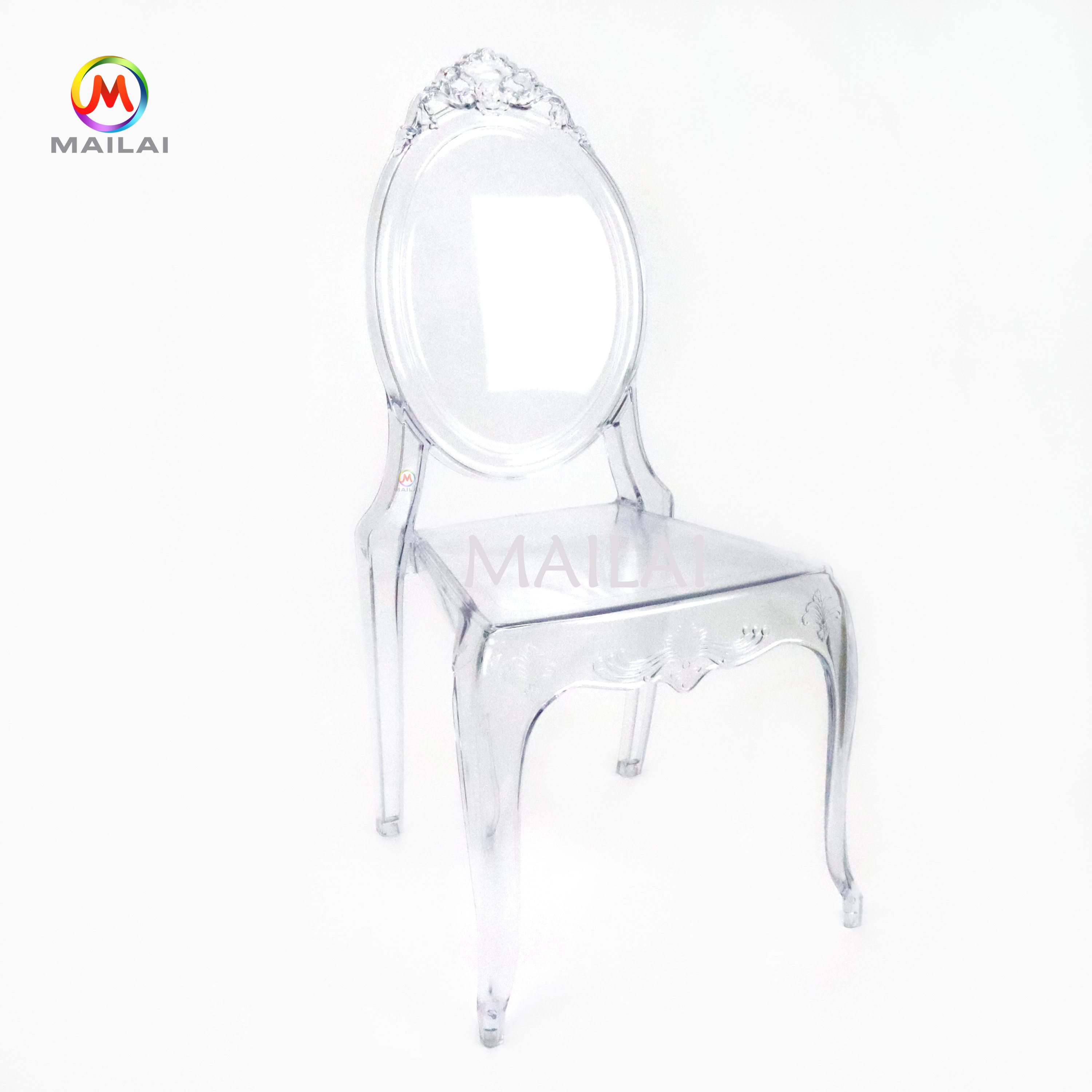 Sale luxury clear crystal plastic  transparent baroque event throne wedding princess chair