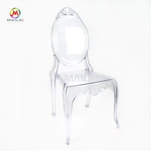 Sale luxury clear crystal plastic  transparent baroque event throne wedding princess chair