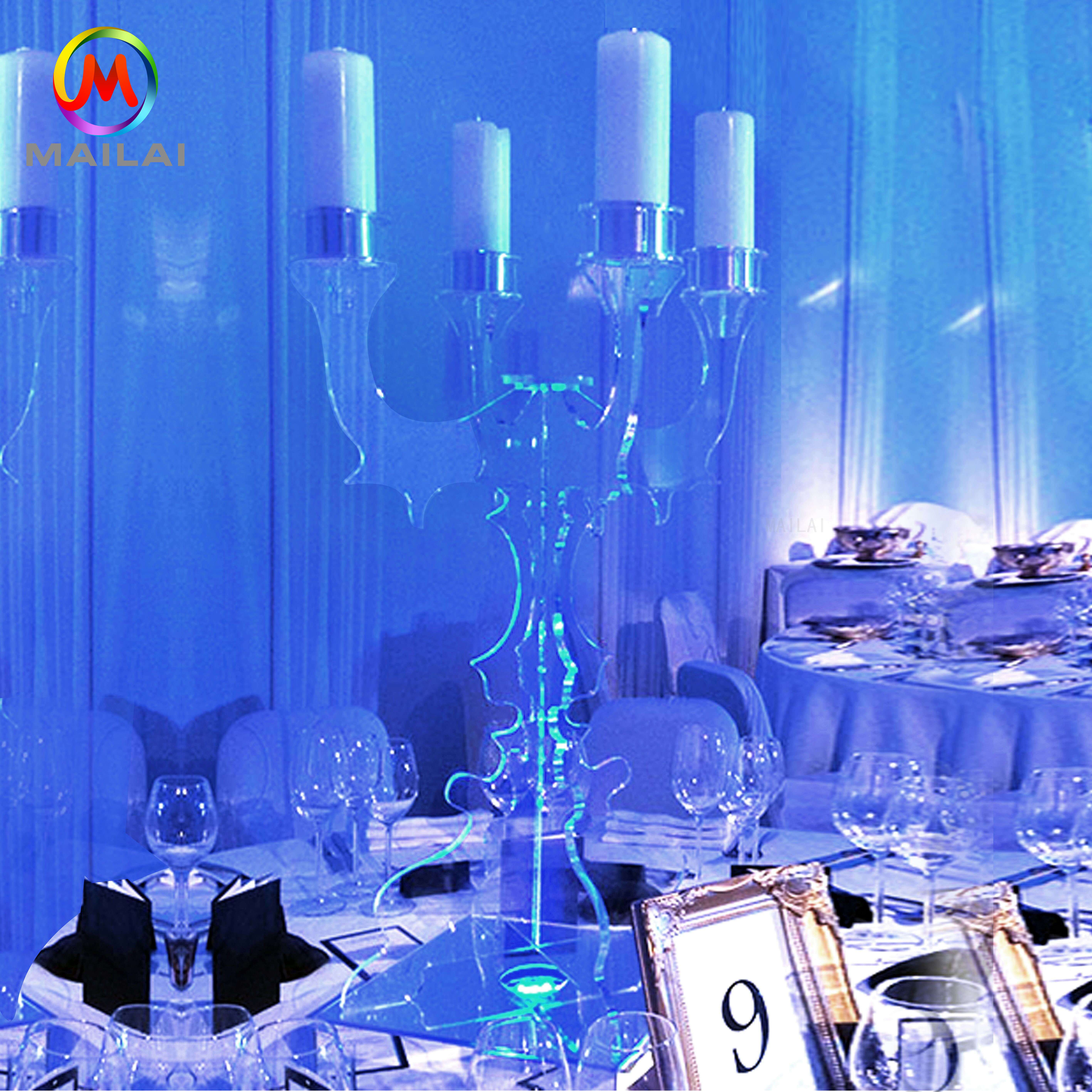 Acrylic Cheap Pillar Clear Wedding Decoration High  Candle Holders