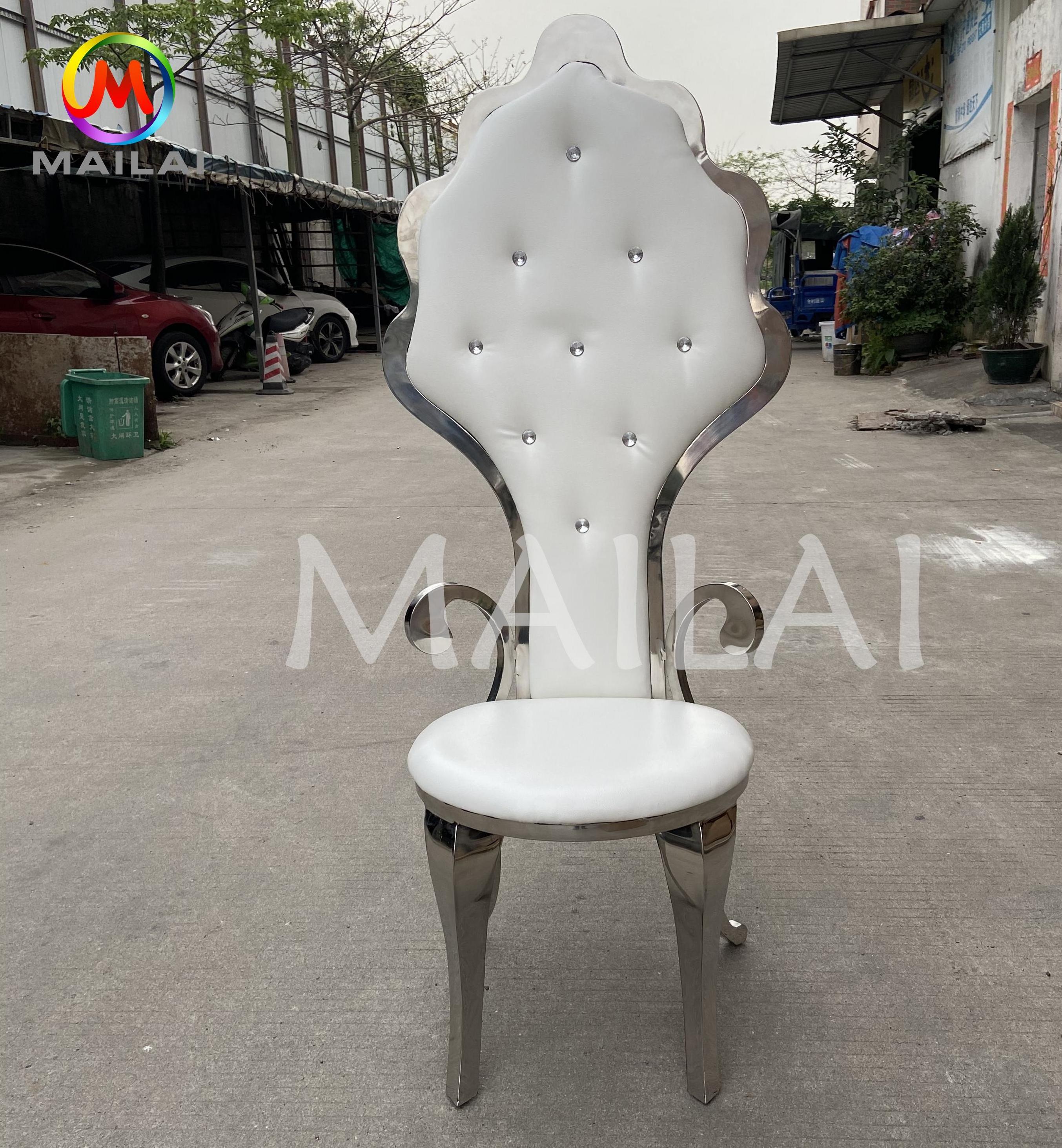 High Quality Hotel Wedding Furniture Chair Stainless Steel Wedding Throne King Chair