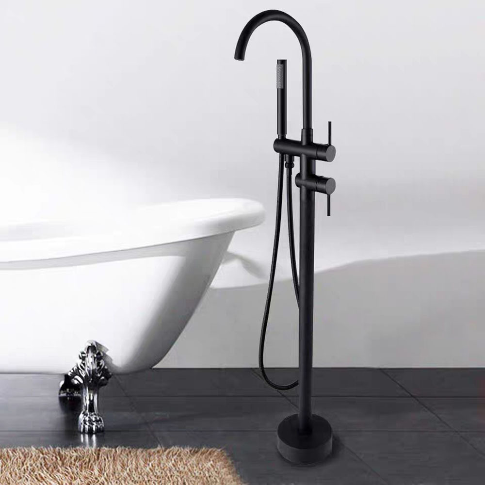 Brassl mounted Free Standing Bath Shower Mixer upc floor stand Tub Filler Shower Mixer Freestanding Bathtub Faucet