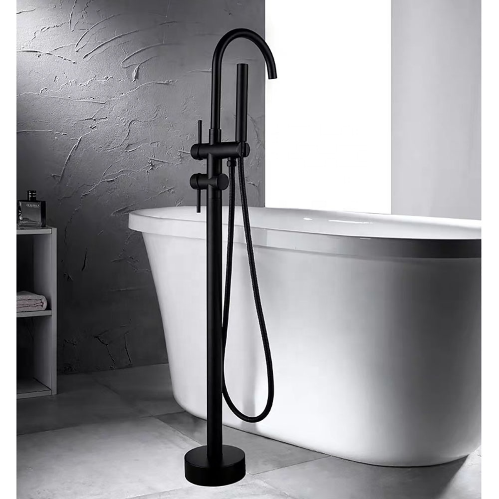 Brassl mounted Free Standing Bath Shower Mixer upc floor stand Tub Filler Shower Mixer Freestanding Bathtub Faucet