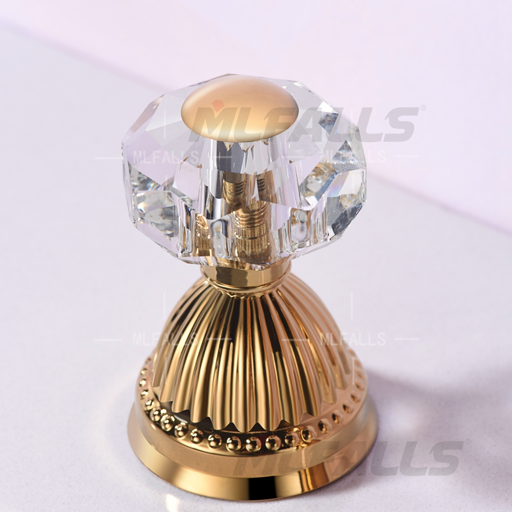 Factory Supply Low Price Stainless Steel basin Golden Crystal Basin Faucet