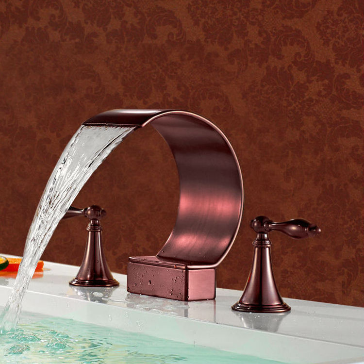 Luxury bathroom design 2 handles oil-rubbed bronze waterfall american faucet