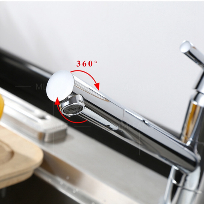 Kitchen Sink Mixer Tap Long Swivel Spout Hot Cold Water Chrome Single Lever Kitchen faucet