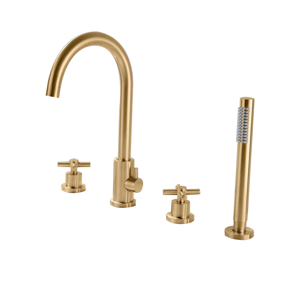 Bathtub faucet deck mount 4-hole brass bathroom bathtub shower faucet