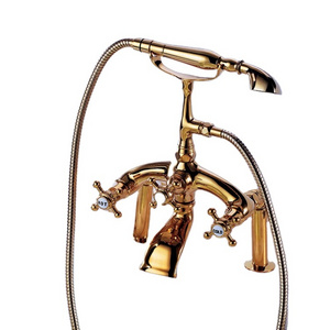 New Golden Wall Mounted Bathtub Shower Faucet Telephone Style Shower Bath Mixer Taps Top Selling