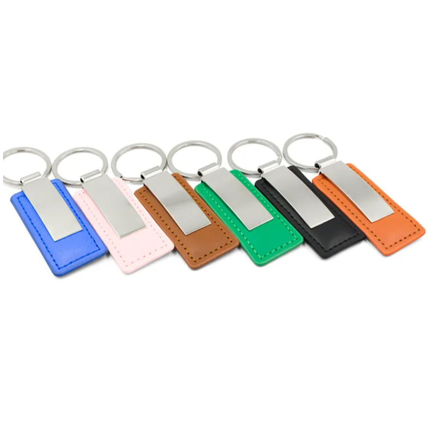 Wholesale Promotional Personalized Car Brand Laser Logo Key Chain Keychain Holder Luxury Metal Pu Blank Custom Leather Keychain