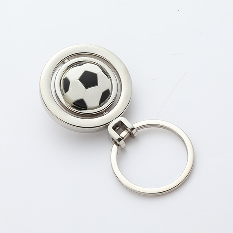 Hot Sale Spinning Football Keychain Rotate Soccer Ball Sport Keychains Souvenir Gift