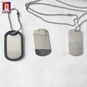 Chinese Manufacturers Niya Stainless Steel 316 Anodized Aluminum Zinc Alloy Dogtag Engraving Metal Blank Custom Logo Dog Tag