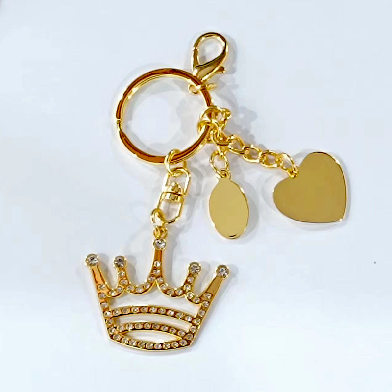 Hot Sale Crown Keychain Shiny Silver Key Chain Metal Crown Keyring Promotional Gift Zinc Alloy Golden Crown Keychain For Women