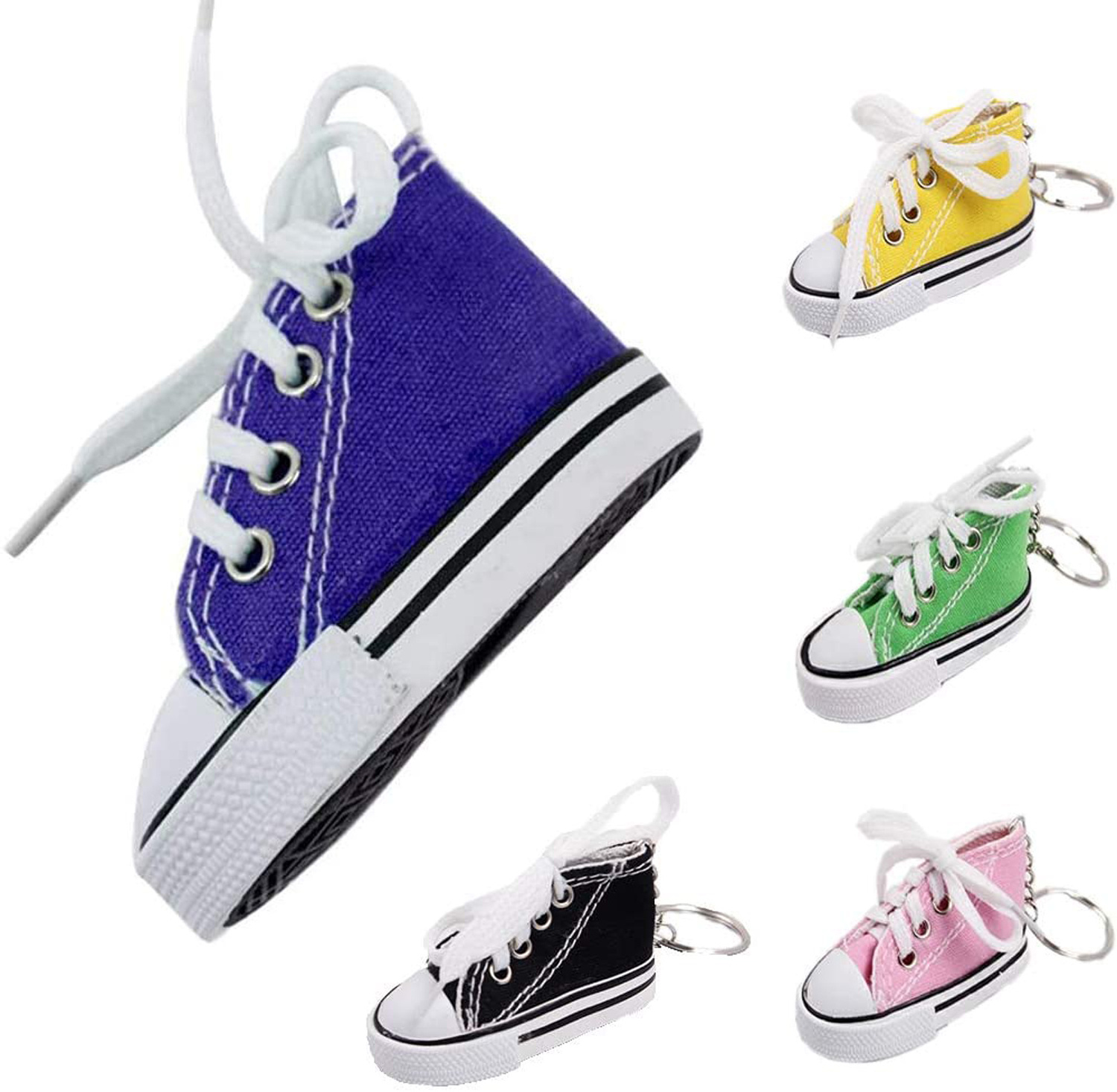 Wholesale Sport Shoes Shape Colorful 3d Mini Shoes Keychain Sneaker Canvas Key Chain