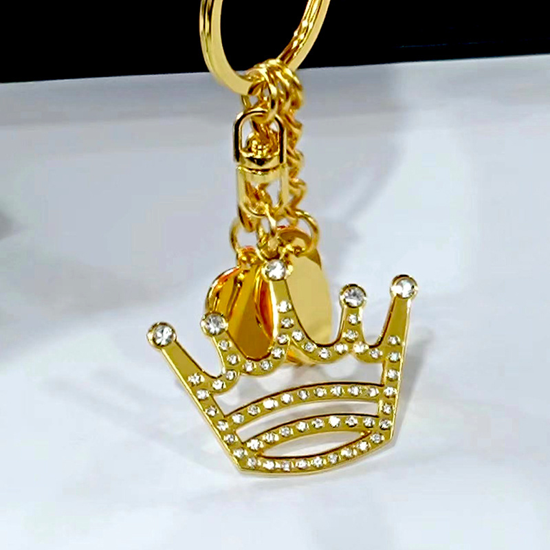 Hot Sale Crown Keychain Shiny Silver Key Chain Metal Crown Keyring Promotional Gift Zinc Alloy Golden Crown Keychain For Women